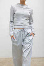Yoshi Stripe Crop Drawstring Pant