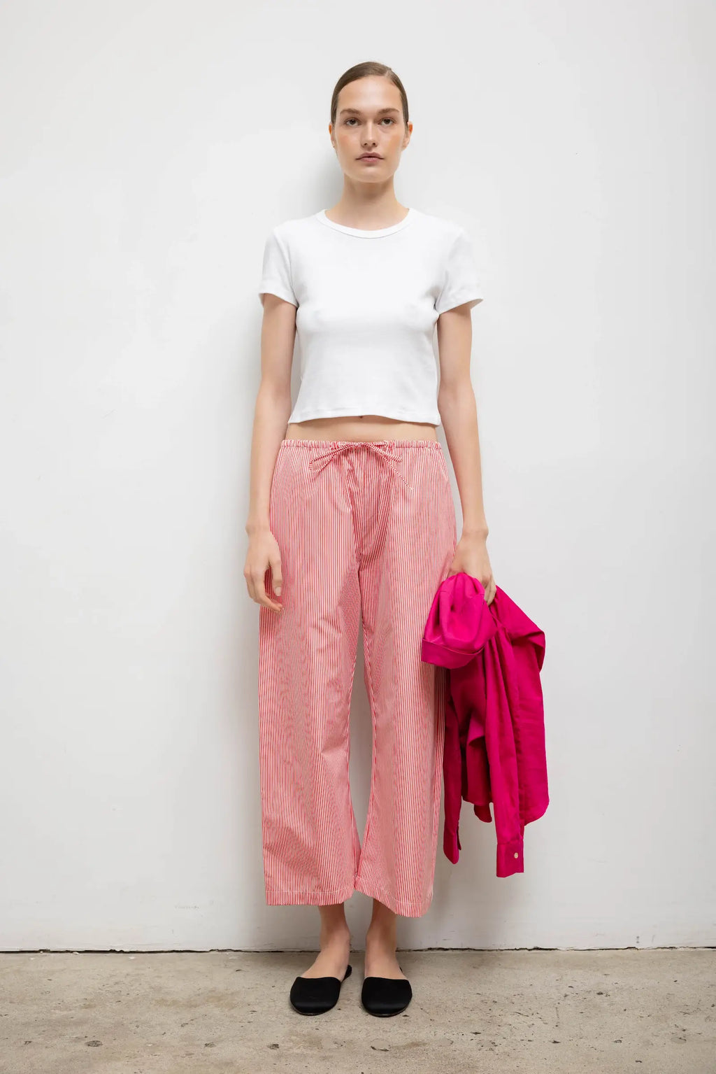 Yoshi Stripe Crop Drawstring Pant