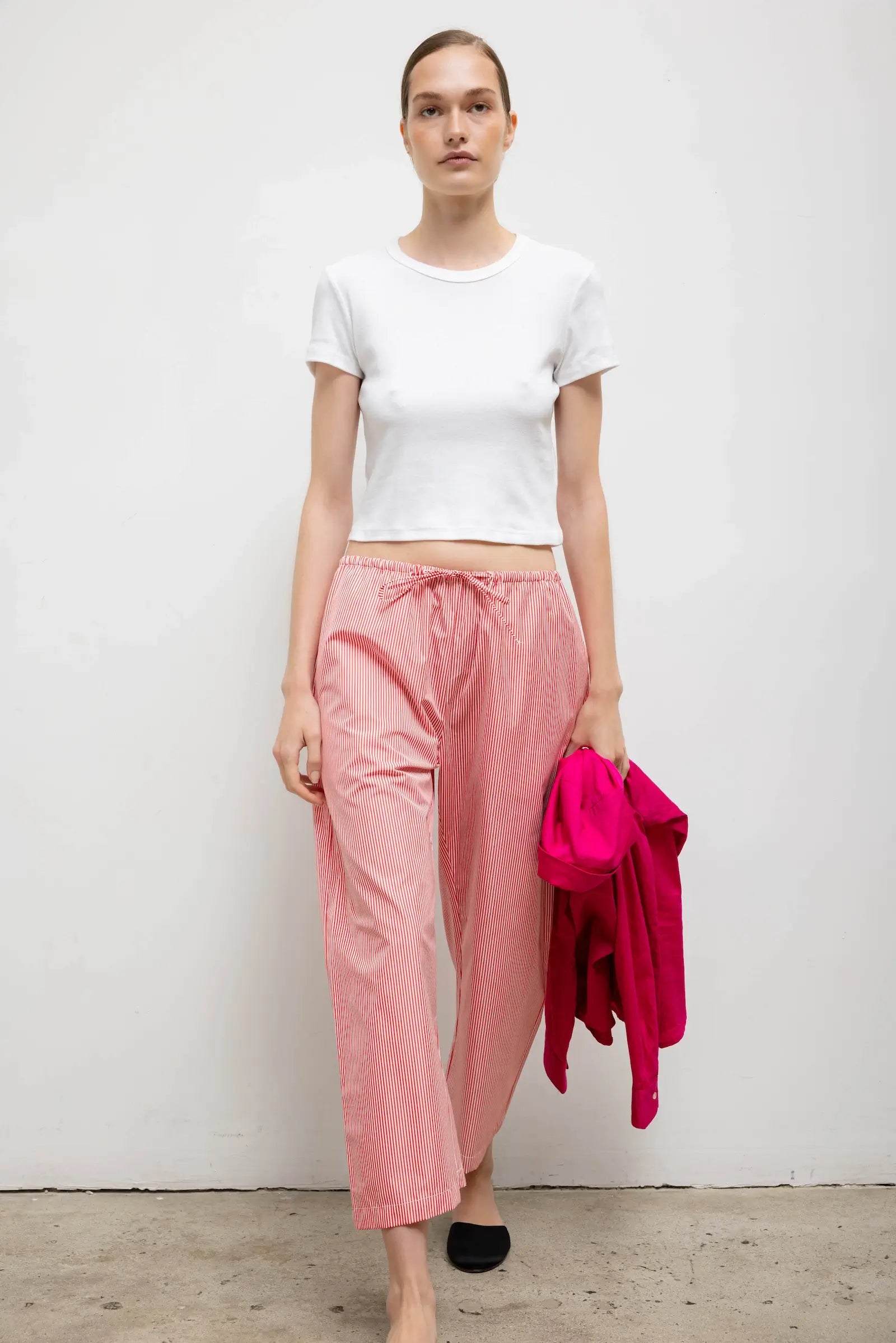 Yoshi Stripe Crop Drawstring Pant
