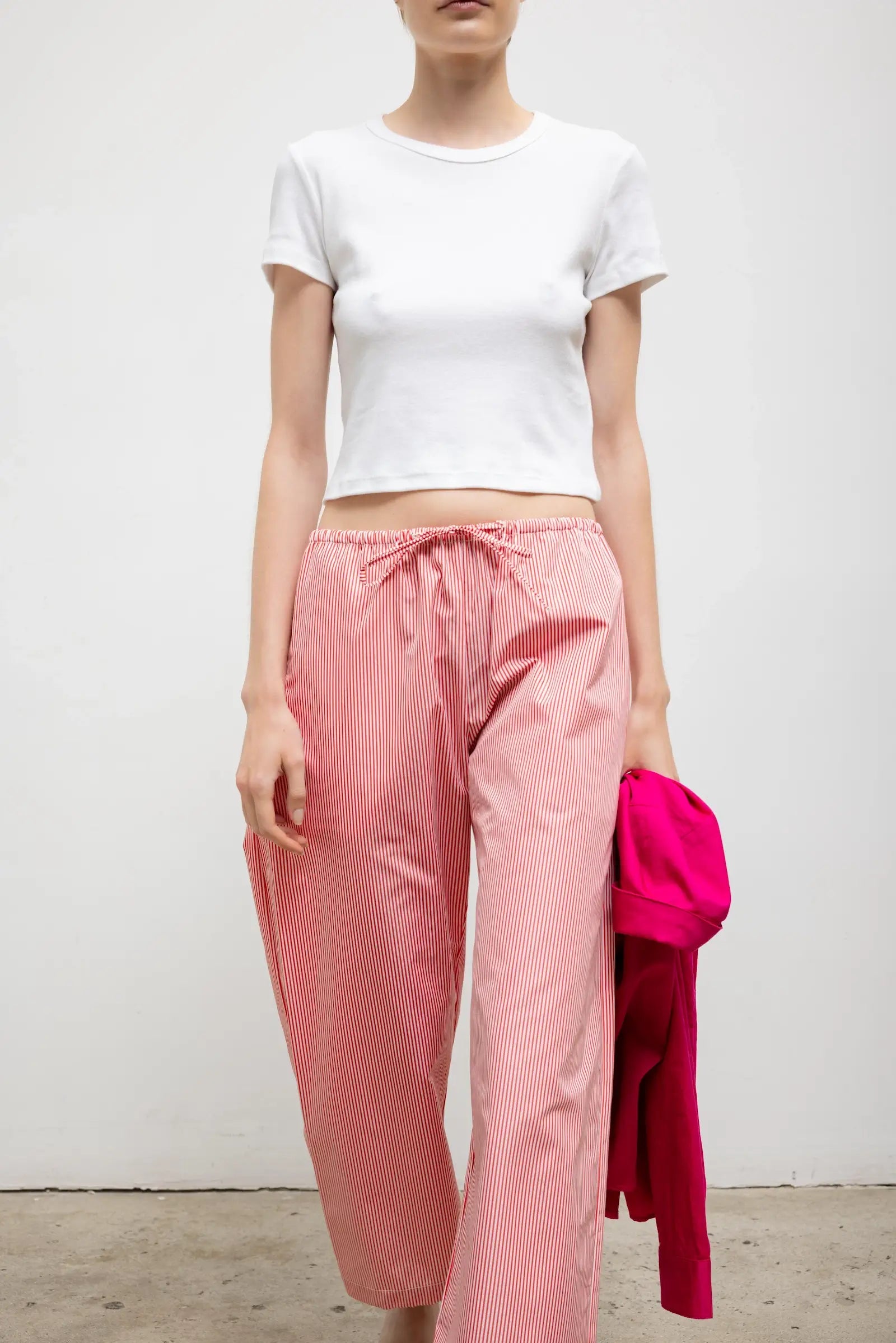 Yoshi Stripe Crop Drawstring Pant