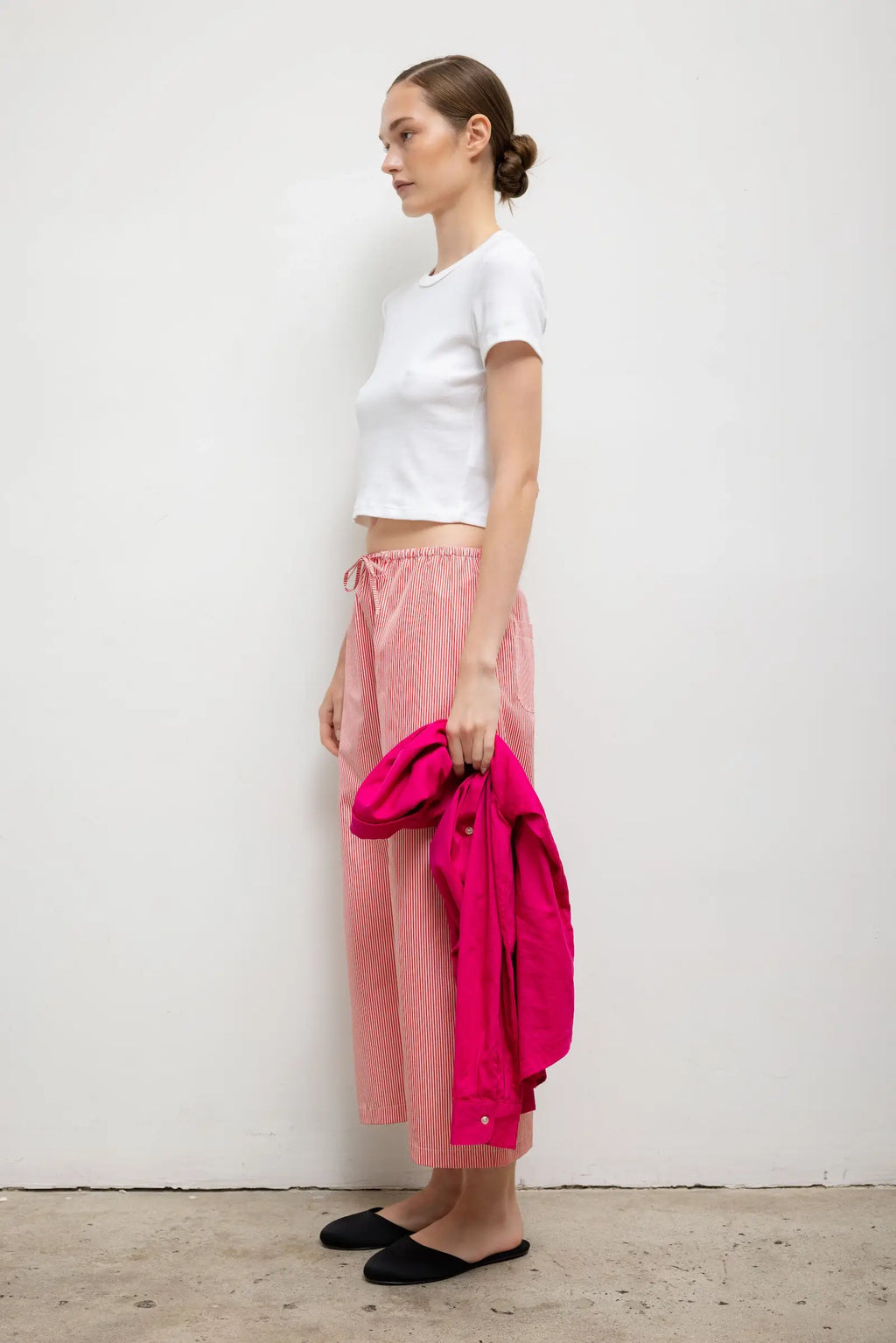 Yoshi Stripe Crop Drawstring Pant