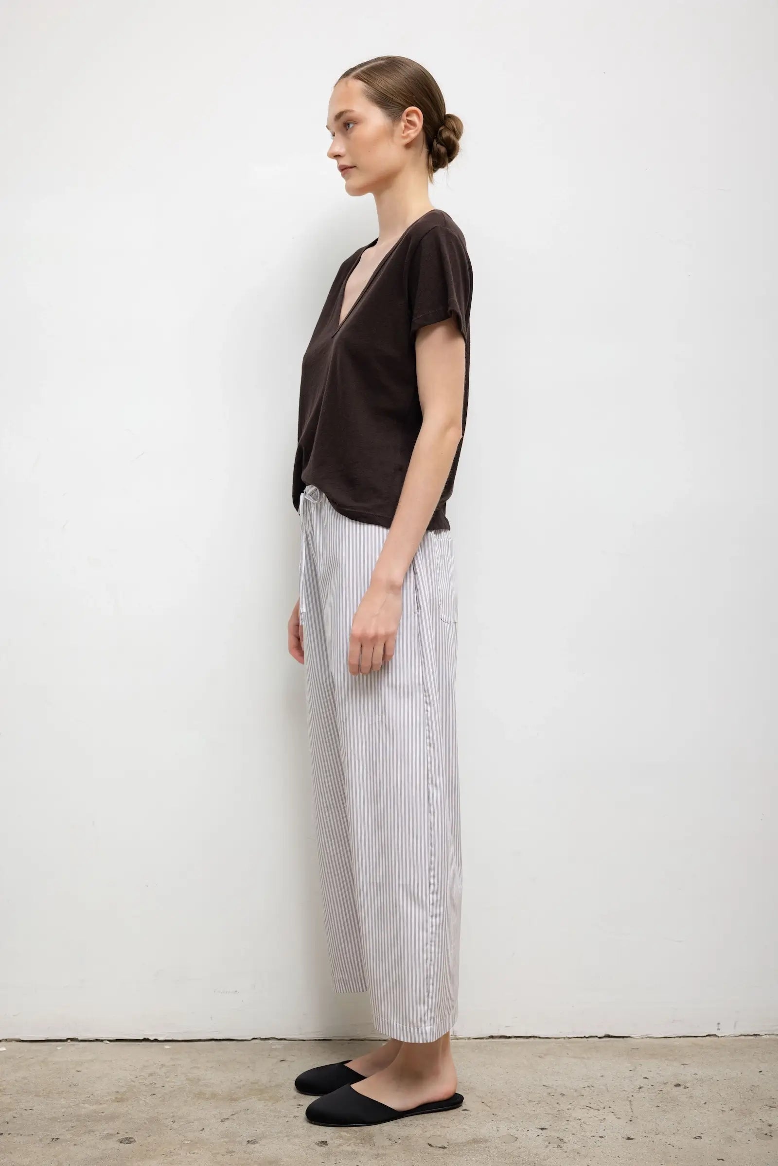 Yoshi Stripe Crop Drawstring Pant